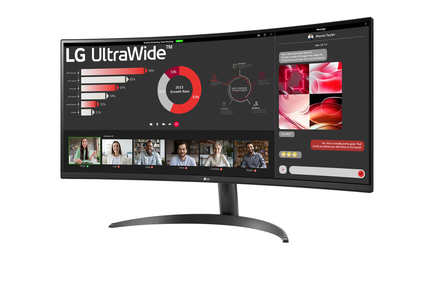 LG UltraWide 34" VA QHD Curved Monitor SKU: 34WR50QK-B.AFB