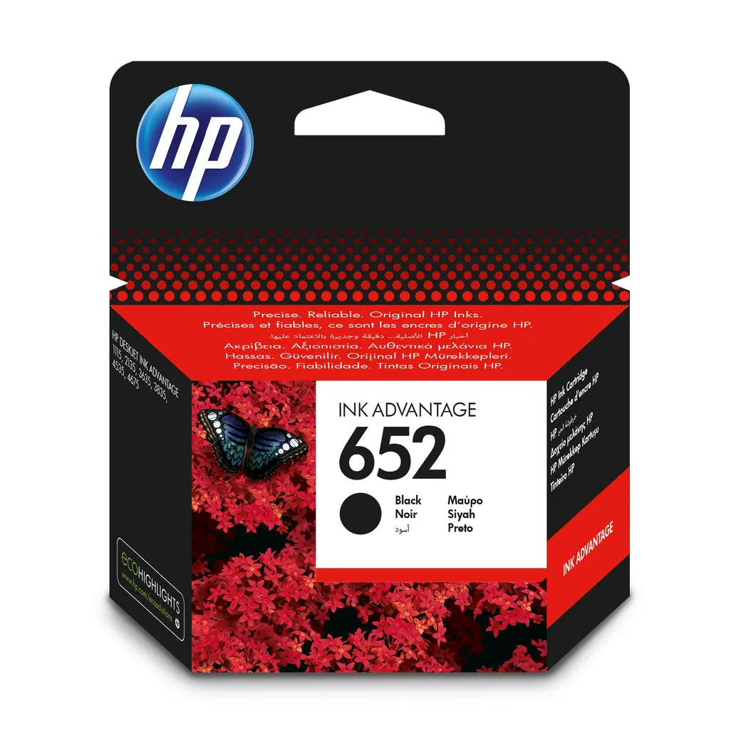 HP 652 Black Ink Cartridge SKU F6V25AE