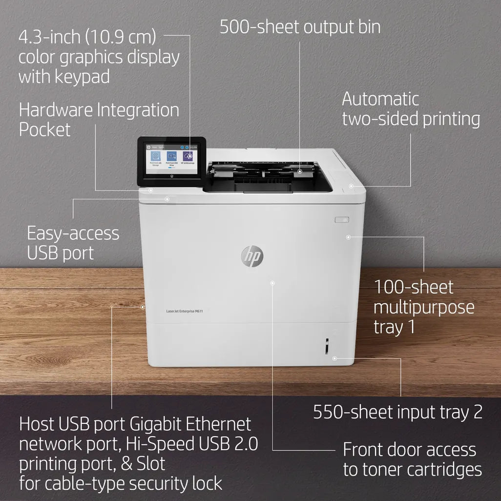 HP LaserJet Enterprise M611dn Mono Printer 7PS84A
