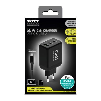 PORT 65W GaN Wall Charger + 2M USB-C Cable - SKU:900106