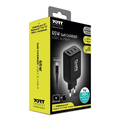 PORT 65W GaN Wall Charger + 2M USB-C Cable - SKU:900106