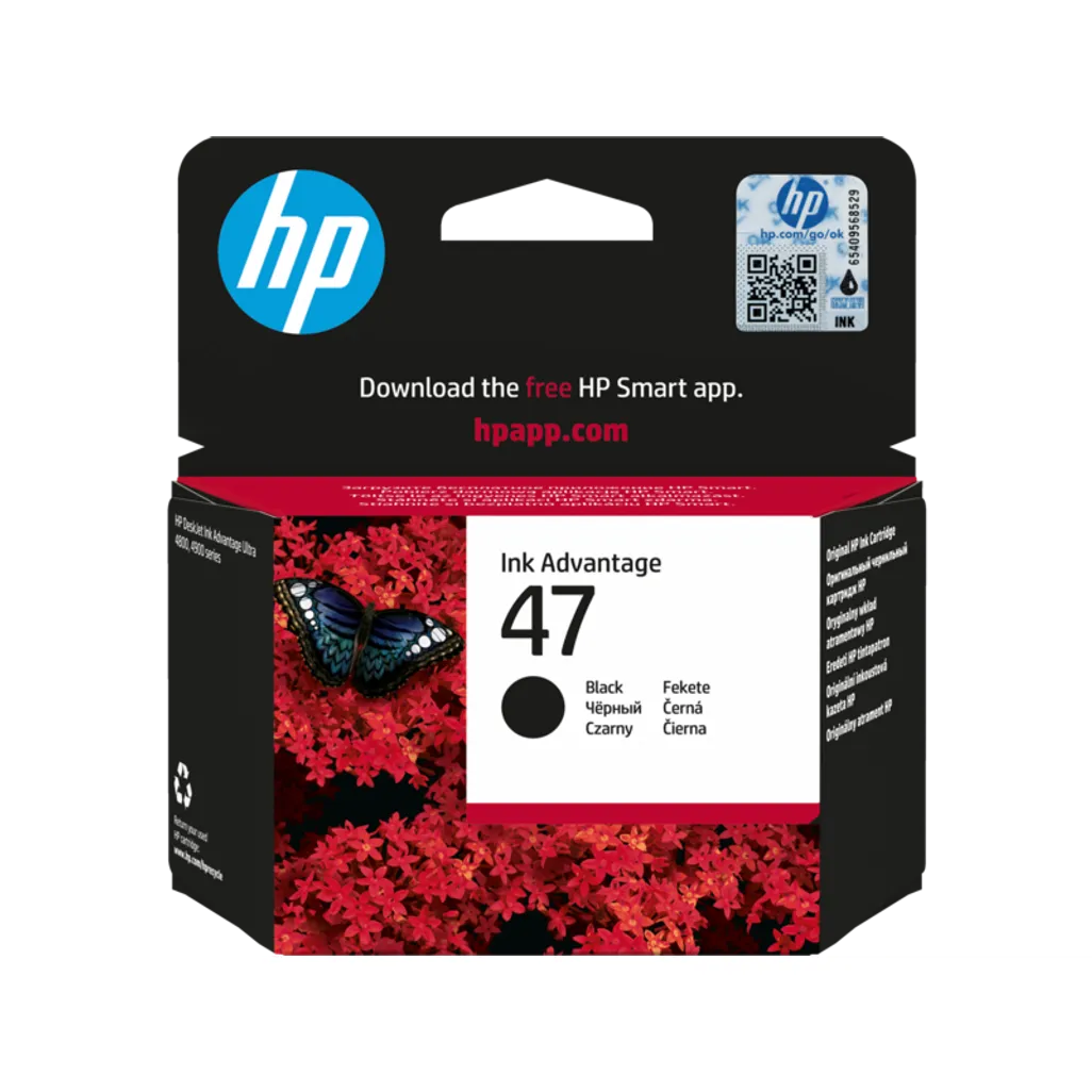 HP 47 Black Original Ink Cartridge SKU 6ZD21AE