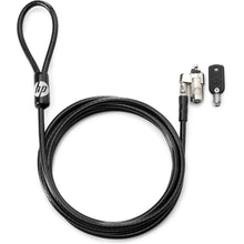 HP Keyed Cable Lock – 1.83m Galvanized Steel Security Cable, Black, 2 Keys - SKU:T1A62AA