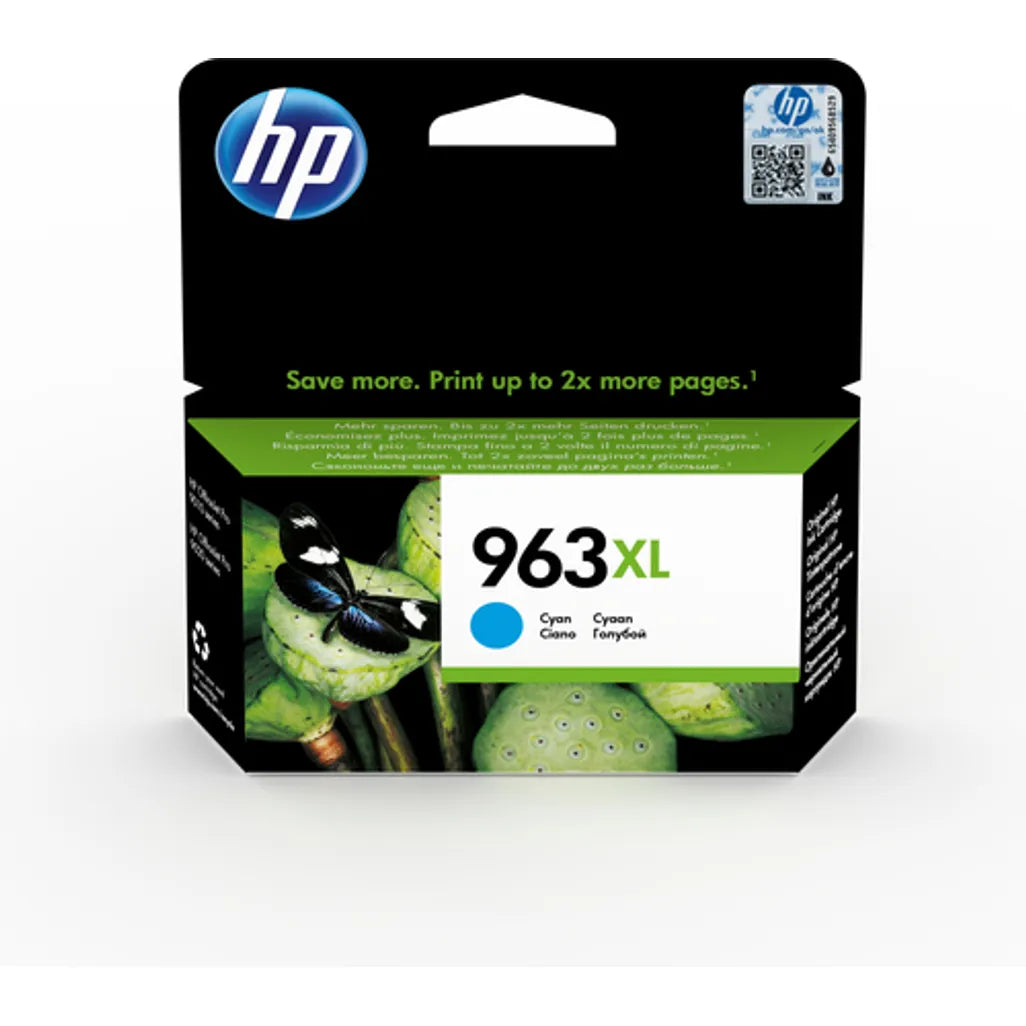 HP 963XL High Yield Cyan Original Ink Cartridge SKU 3JA27AE
